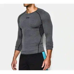 UNDER ARMOUR(UA)男UA Armour 素面 長袖緊身衣 束衣 1257471-090 碳灰麻花