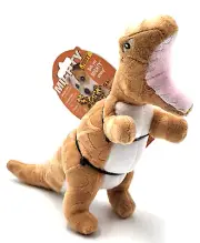 Tuffy Mighty Jr T-Rex Floating Squeaky Plush Tug & Shake Dog Toy 9"