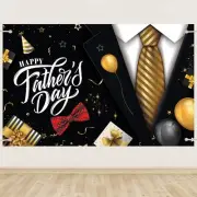 Happy Father's Day Backdrop Banner Decoration 70.9 x 45.3In Large Size Black ...