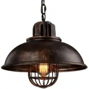 Pendant Light Chandelier Metal Shade Loft Style Vintage Industrial Chandelier Lamp Pendant Light E27, Rust/yy