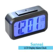 Sansai Large Display LCD Alarm Clock w/ Snooze 12/24 Format Blue Backlight