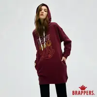 在飛比找momo購物網優惠-【BRAPPERS】女款 長版連帽上衣(酒紅)