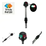 LED Green Red Navigation Bow Light 12" SS304 Pole Collar Plug-in Without 2-Pr...