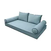 V1 Velvet Daybed Mattress Pillow Cover Complete Set Contrast Pipe Full AD355