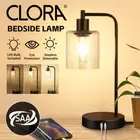 Clora Bedside Lamp Table Desk Light with USB Charging Ports Stepless Dimmable
