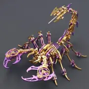 3D Metal Purple Gold Scorpion King Toys Assembly Educational DIY Jigsaw Puzzle