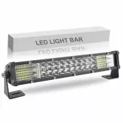 Tri-Row 10" LED Work Light Bar Offroad Driving Fog Lamp Flood Spot Combo SUV UTV
