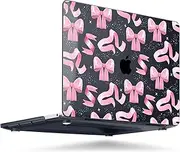MEEgoodo for M2 MacBook Pro 13 inch Case 2022 2021 2020,Crystal Cover Fit Model A2338 M2/M1 A2251 A2289,Clear Case for 13.3-inch Laptop,Hard Shell for MacBook Pro M2, Satin Bow
