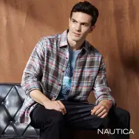 在飛比找momo購物網優惠-【NAUTICA】男裝 復古質感格紋長袖襯衫(咖啡)