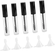 [LALAFINA] 5pcs Empty Mascara Tube Set with Eyelash Wands Funnels for Mascara Body for Easy Viewing for Eyelash Storage and Custom Formulations