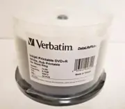 Verbatim 94812 - 4.7GB 8X DVD+R DataLifePlus White Hub Printable - 50 discs USA