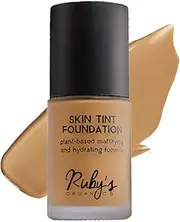 [RUBY'S ORGANICS] Liquid Foundation for Face Makeup-Waterproof, Full Coverage Blendable, Long Lasting, Matte Finish and Poreless, Normal to Oily Skin, Vegan, Paraben and Silicon-Free, Shade Md2.5,30 Ml