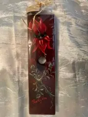 Australian Jarrah Wood Wine Bottle Holder / Hand Painted Sturt's Pea Floral