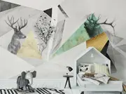 Geometric Pattern Deer Removable Wall Mural