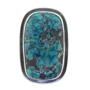 Tabra Turquoise Cuff Ring Adjustable Size 7.5-8.5