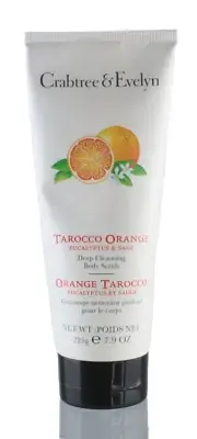CRABTREE & EVELYN TAROCCO ORANGE EUCALYPTUS & SAGE BODY SCRUB 6.2 OZ