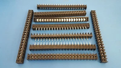 Terminal Barrier Strip Block, 30A, 300V, 20 Position, 3 Wall, Turret, 3 Pcs