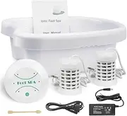 Ionic Detox Foot Bath Spa Machine Big Footbath Bucket Detox Massage with Basin, Electric Foot Massage Ionic Tool Footbath Cleanse Spa Detox Machine,White