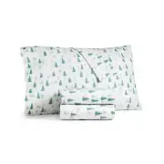 Martha Stewart Christmas Printed 200 Thread Count 3pc. sheet Set Trees Twin