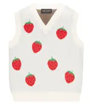 [Mini Rodini] Mini Rodini Strawberry jacquard cotton sweater vest Y 8/9 white