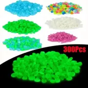 Glow in The Dark Pebbles Garden Luminous Stones Rocks Fish Tank 300PCS/Set