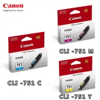 在飛比找博客來優惠-CANON CLI-751 C/M/Y原廠墨水組