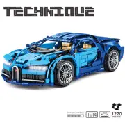 Bugatti Chiron Technic Racing Building Blocks MOC Blue Super Sports Car Toys Kid
