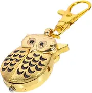[Holibanna] 1pc Owl Pocket Watch Quartz Pocket Watch Personalised Watch Wristwatch Antique Pocket Watch Belt Loop Watch Watches Watch Swing Device Keychain Watch Poly Watch Golden Alloy
