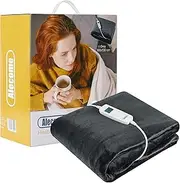 Electric Heated Throw Blanket 10 Heat Settings Washable 220gsm Fleece with Digital Remote Timer - 160cm x 130cm (Dark Grey)