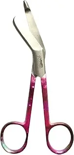 Stainless Steel Lister Bandage Scissors 5.5 inch Colored Pattern Student Utility First Aid Scissors (Pink Color Pattern)