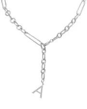 Jane Basch Cool Steel Stainless Steel Initial Y Necklace (A-Z)