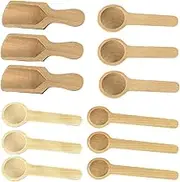 Amazleer 12 pcs Mini Wooden Spoons, Small Wooden Spoons Little Wooden Teaspoons for Bath Salt, Spices, Candy, Washing Powder, Sugar, Honey, Tea, Coffee (12)