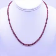 Graduated Faceted Rhodolite Garnet 3mm - 5mm AAA Grade Beaded Gemstone Necklace