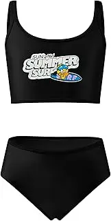 [Angel season] Girls Swimsuit Two Piece Tankini Set Ruffle Bikini Bathing Suit for Toddler Kids High Waisted Swimwear Floral Size 2-10T