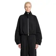 [THOM KROM] Cropped Harrington Jacket Black