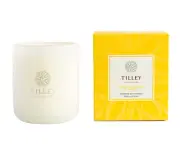 Tilley Triple Scented Soy Candle Classic White 375g Suede Tobacco & Amber FG0735