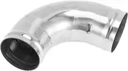 X AUTOHAUX 90 Degree Mandrel Exhaust Tube with Bead Roll DIY Custom 2.25" OD 3.94" Length T304 Stainless Steel Silver Tone