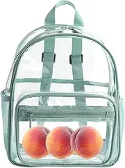 [Generic] Transparent Backpack - Clear School Bag, Durable Clear Book Bag | Waterproof PVC School Backpack, Lightweight Clear Book Bag with Large Capacity for Rice