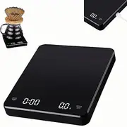 Small Digital Scale with Timer,3kg/0.1g,Food Measuring Scoop Scale,High Precision Digital Coffee Scale,Portable Kitchen Scale,LCD Display Scale for Home Kitchen