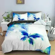 v34 Bed Sheets Butterfly Bedding Set Daisy Pattern Duvet Cover Bedroom Comforter Covers Single Twin King Size Quilt Cover Home Textile 3-Piece Bedding