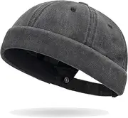 [Opreng] Classic Vintage Style Solid Color Sailor brimless Skull hat Casual Washed Cotton Rolled Cuff Harbour Hat