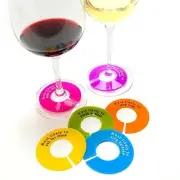 CapaBunga Glass Where Wine Glass Identifiers or Wine Glass Charms set 6 write on
