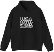 [X.Style] I Like Coffee My Books and Maybe People ds021 Hoodie Black M