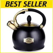 Elegant Whistling Tea Kettle - 2.64 Quart Stainless Steel with Cool Touch Handle
