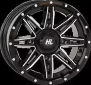 HL22 Wheel Gloss Black Machined 14x7 4/156 4+3 +10mm RZR 570 14-15