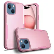 For Apple iPhone 15 3in1 Case Drop Resistant Defender Tradies Hybrid Armor Heavy Duty Rugged Shockproof Tough Cover (Rose Gold)