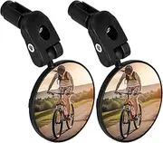Songholee 2 Pack Bike Mirror, Bicycle Mirrors, Handlebar Rearview Mirror, Easy to Install, 360° Rotating Adjustable Safety Convex Mirror with Wide Filed of View for Road Mountain Bike