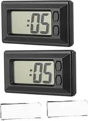 2Pcs Digital Desktop Clock with Date and Display Compact Electronic Clock for Car and Home Use Lightweight and Durable Mini Clock Easy to Read Screen