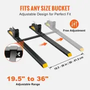 Heavy-Duty Tractor Pallet Forks, 1814 kg Capacity, 1.5 Meter Length, Adjustab...