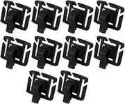 10Pcs Bladder Clip Water Tube Clip, 360°Rotatable Tube Clamp Hose Clip, Backpack Accessories for Source Hydration Packs Water Bladders Holding(Black)